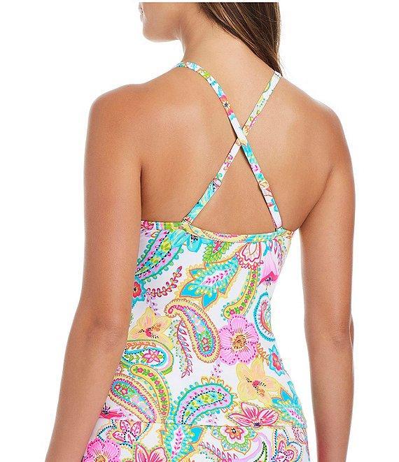 Bleu Rod Beattie All Set For Summer High Neck Lace-Up Tankini Swim Top Product Image