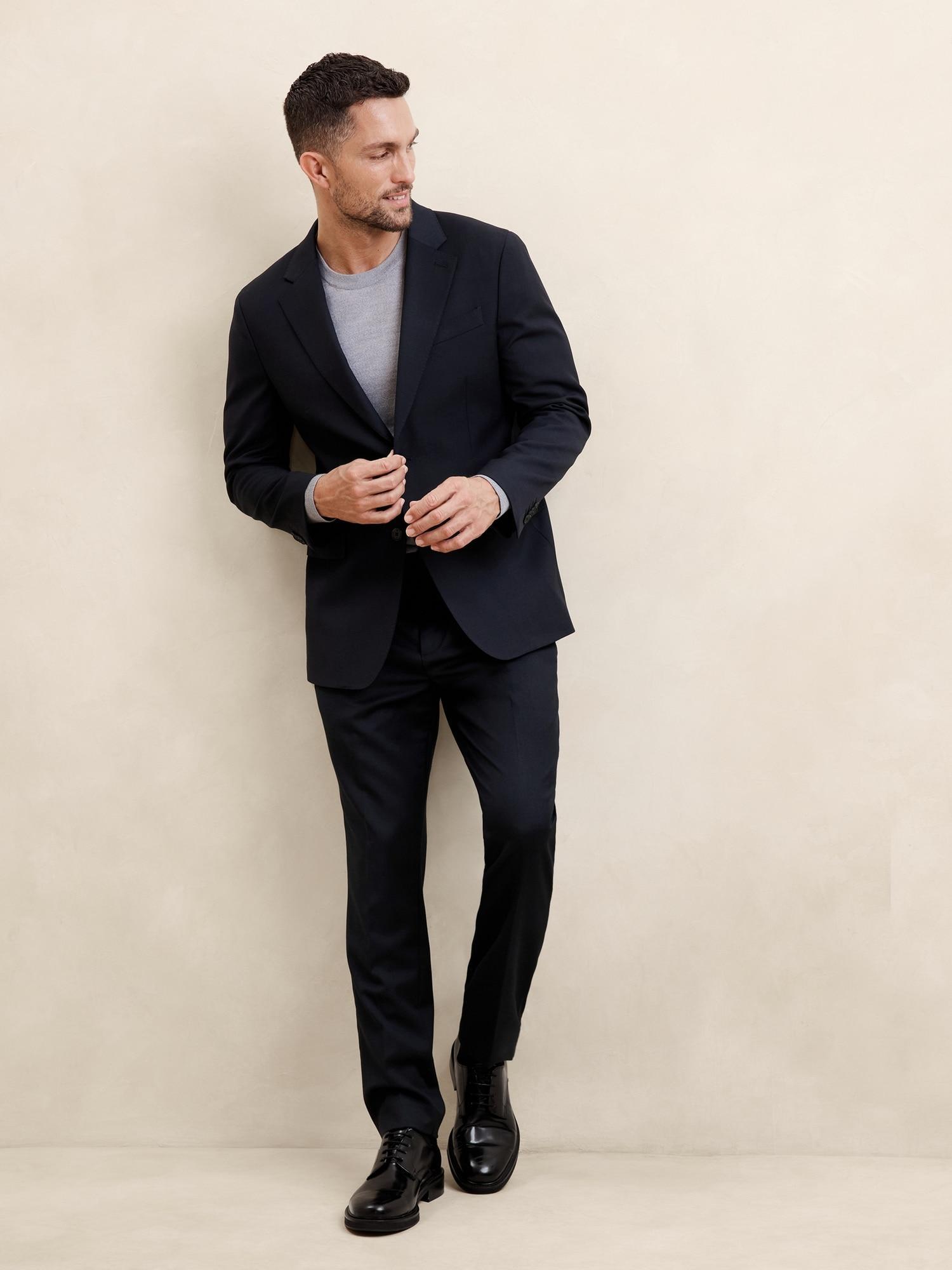 Tailored-Fit Luxe Wool-Blend Suit Jacket Product Image
