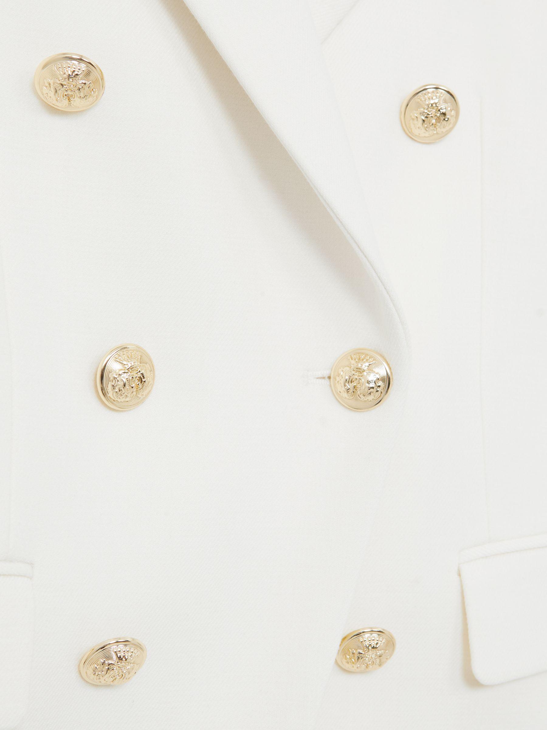 Petite Button-Detail Wide-Leg Trousers in Navy Product Image