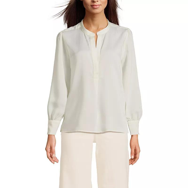 Womens Lands End Satin Popover Shirt Product Image