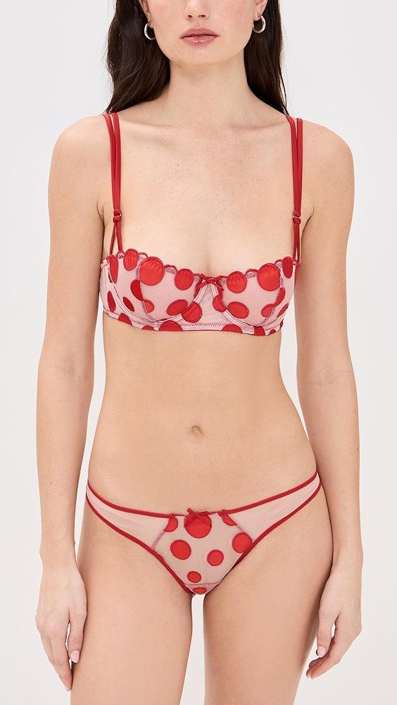 Fleur du Mal Polka Dot Embroidery Cheeky Panties | Shopbop Product Image