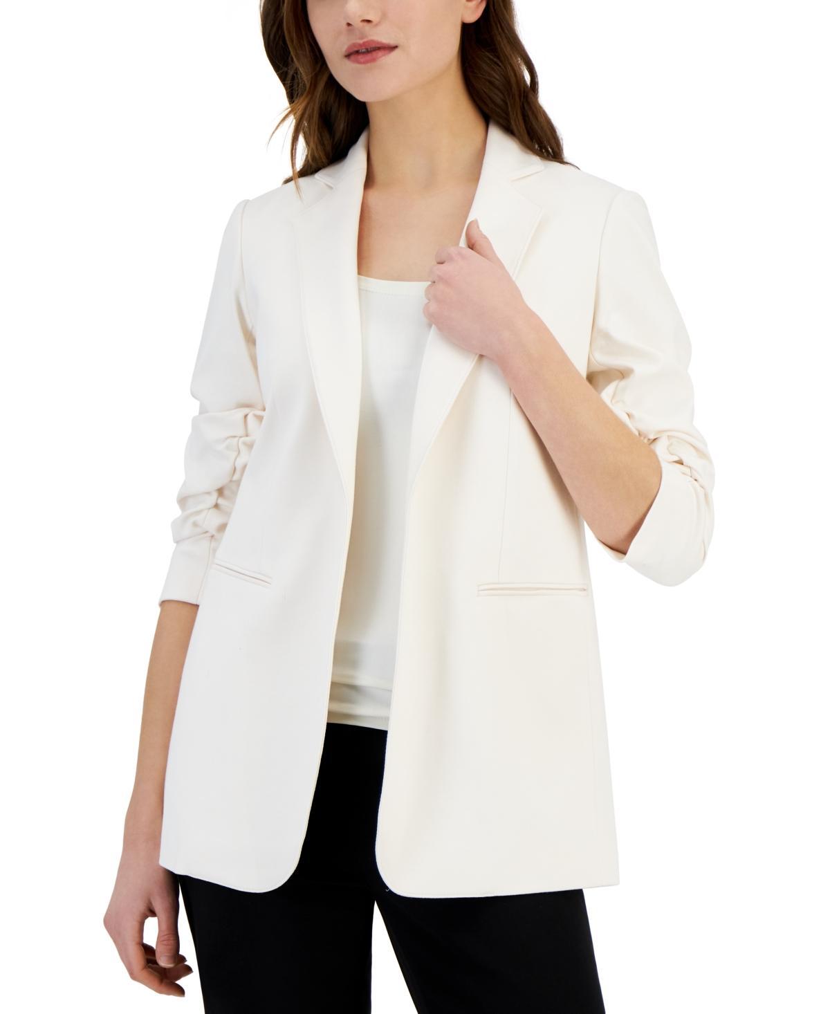 Anne Klein Womens Scrunch-Sleeve Open Blazer Product Image