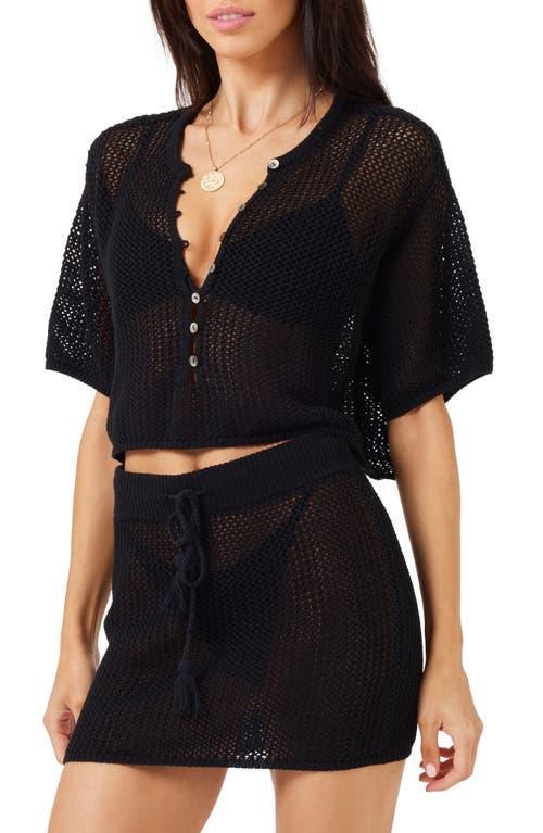 L*Space Coast Is Clear Cotton Crochet Swim Cover-Up Top Product Image