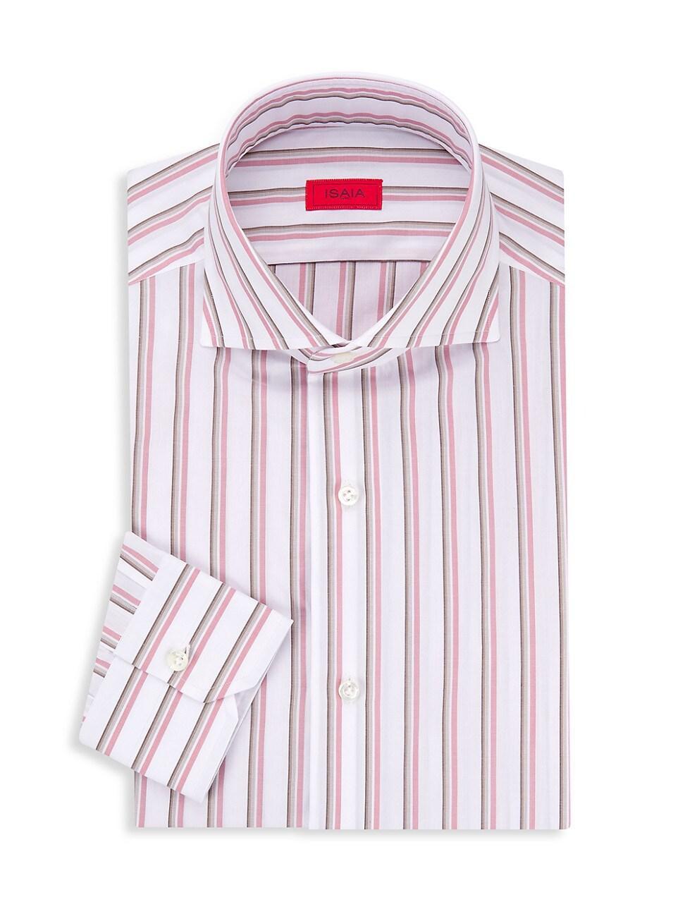 Mens Striped Cotton Dress Shirt Product Image