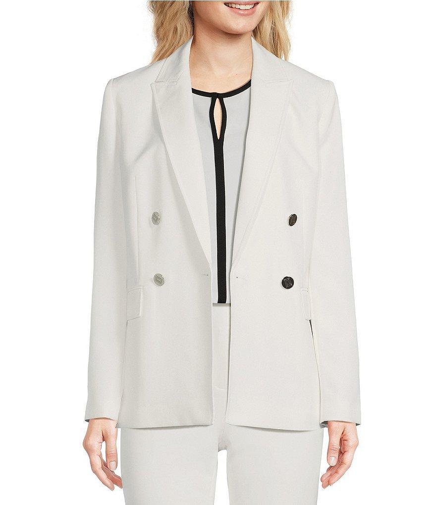 KARL LAGERFELD PARIS Double Breasted Notch Lapel Long Sleeve Blazer Jacket Product Image