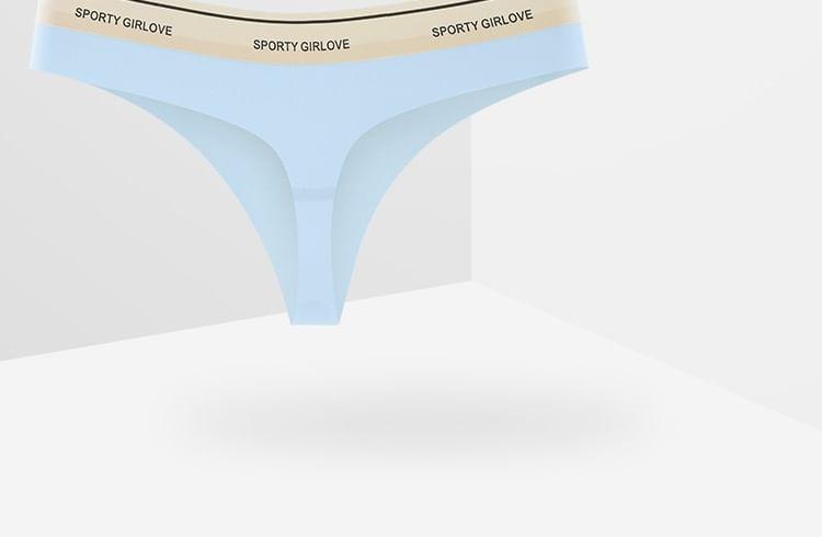 Lettering Print Seamless Thong Product Image