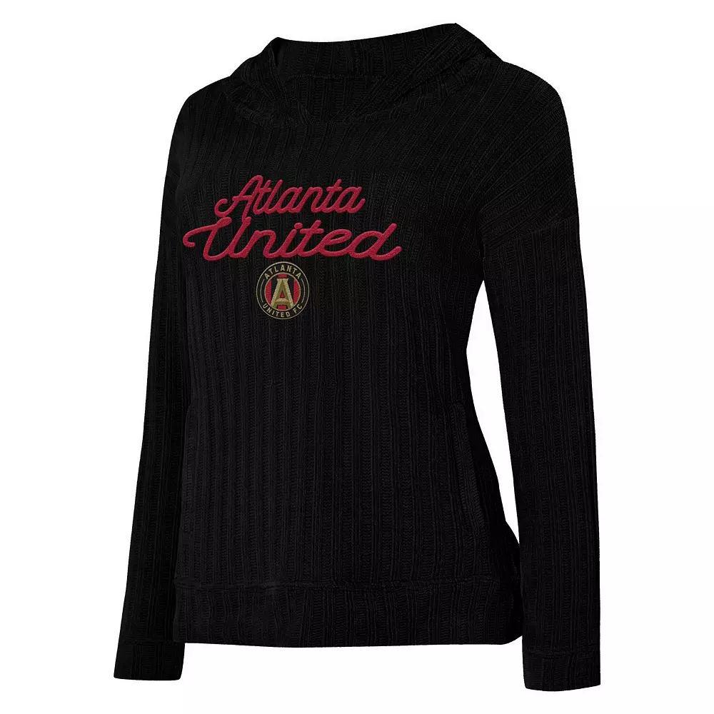 Women's Concepts Sport Black Atlanta United FC Linger Long Sleeve Hooded Top,  Product Image