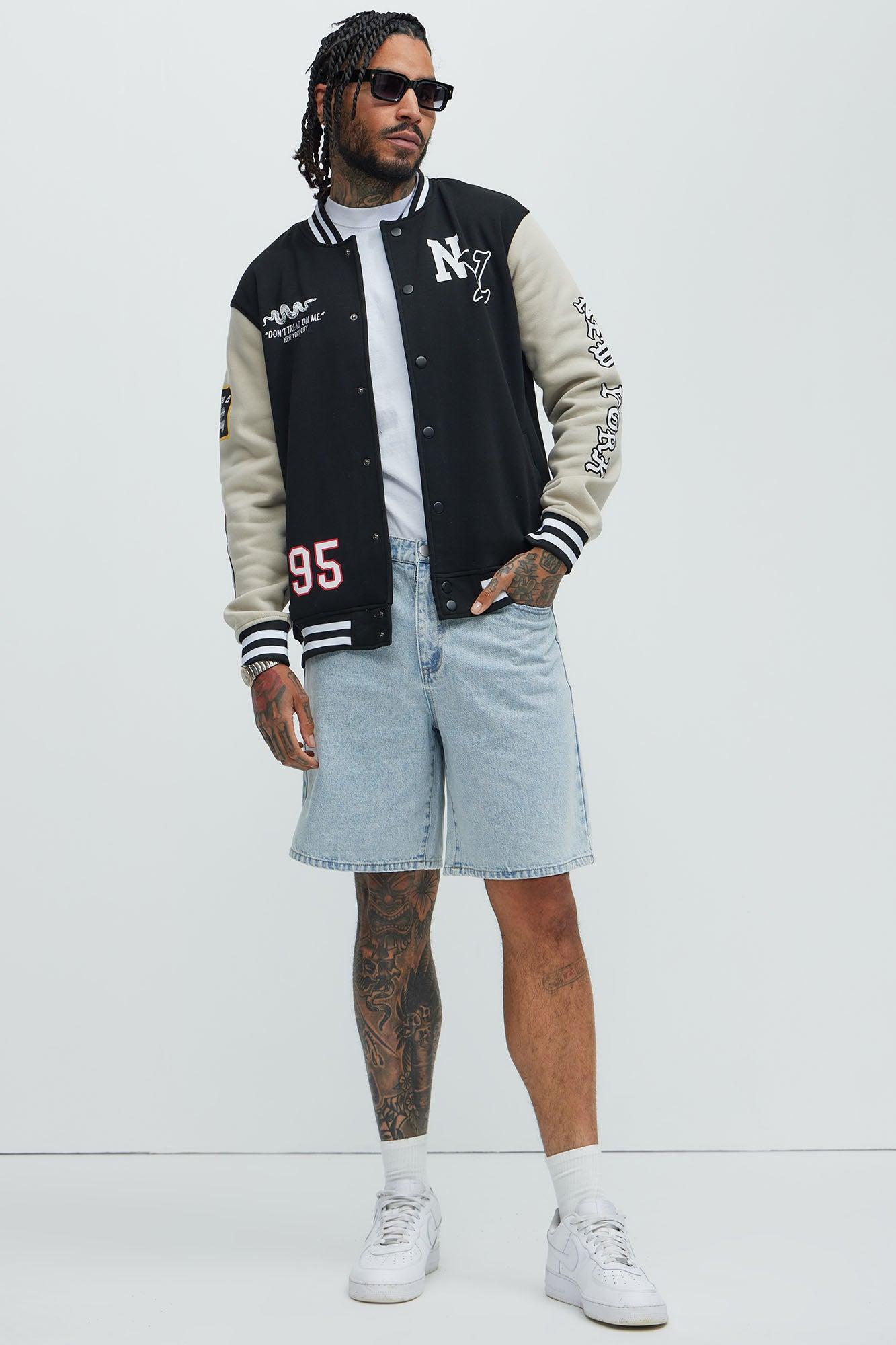 New York Circle Varsity Jacket - Black Product Image