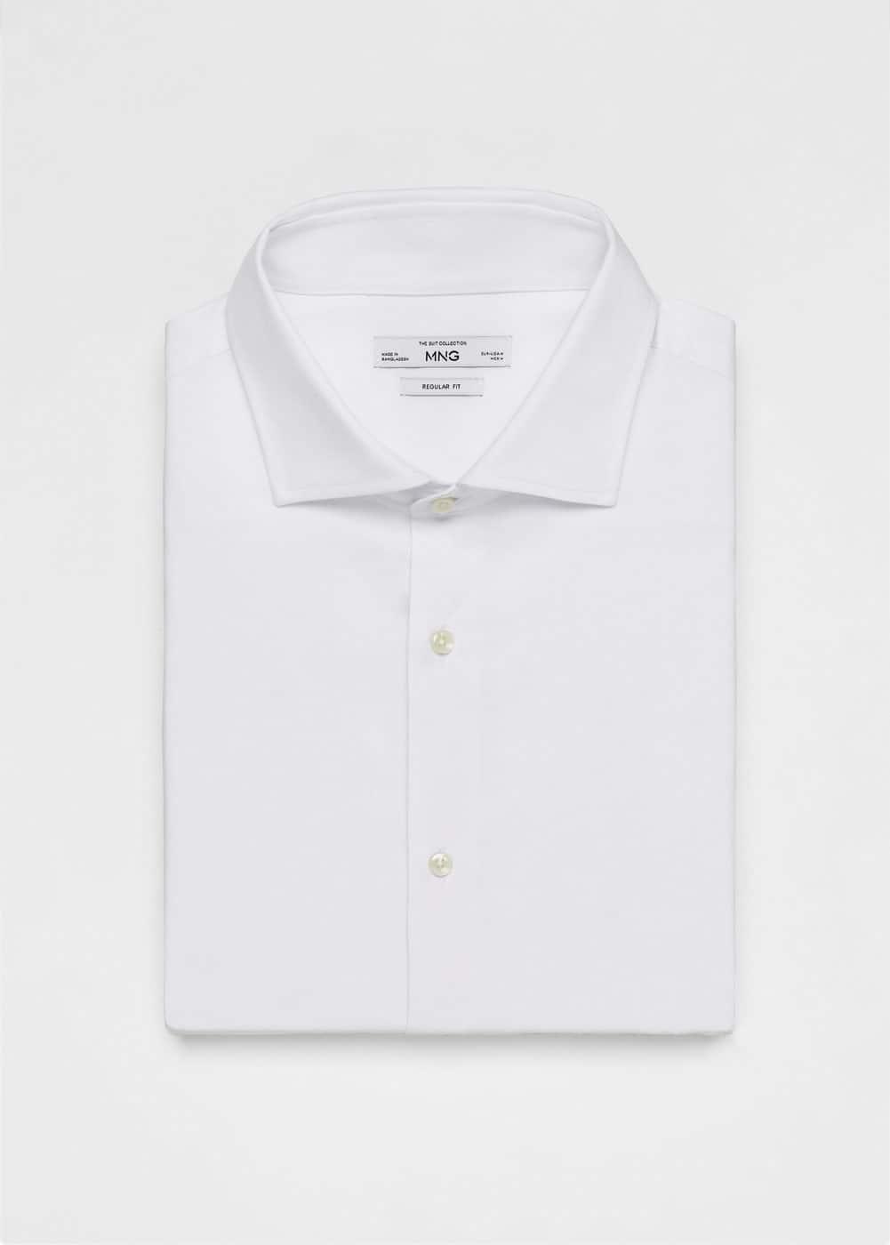 Regular-fit suit shirt with cufflinks - Men | MANGO USA Product Image