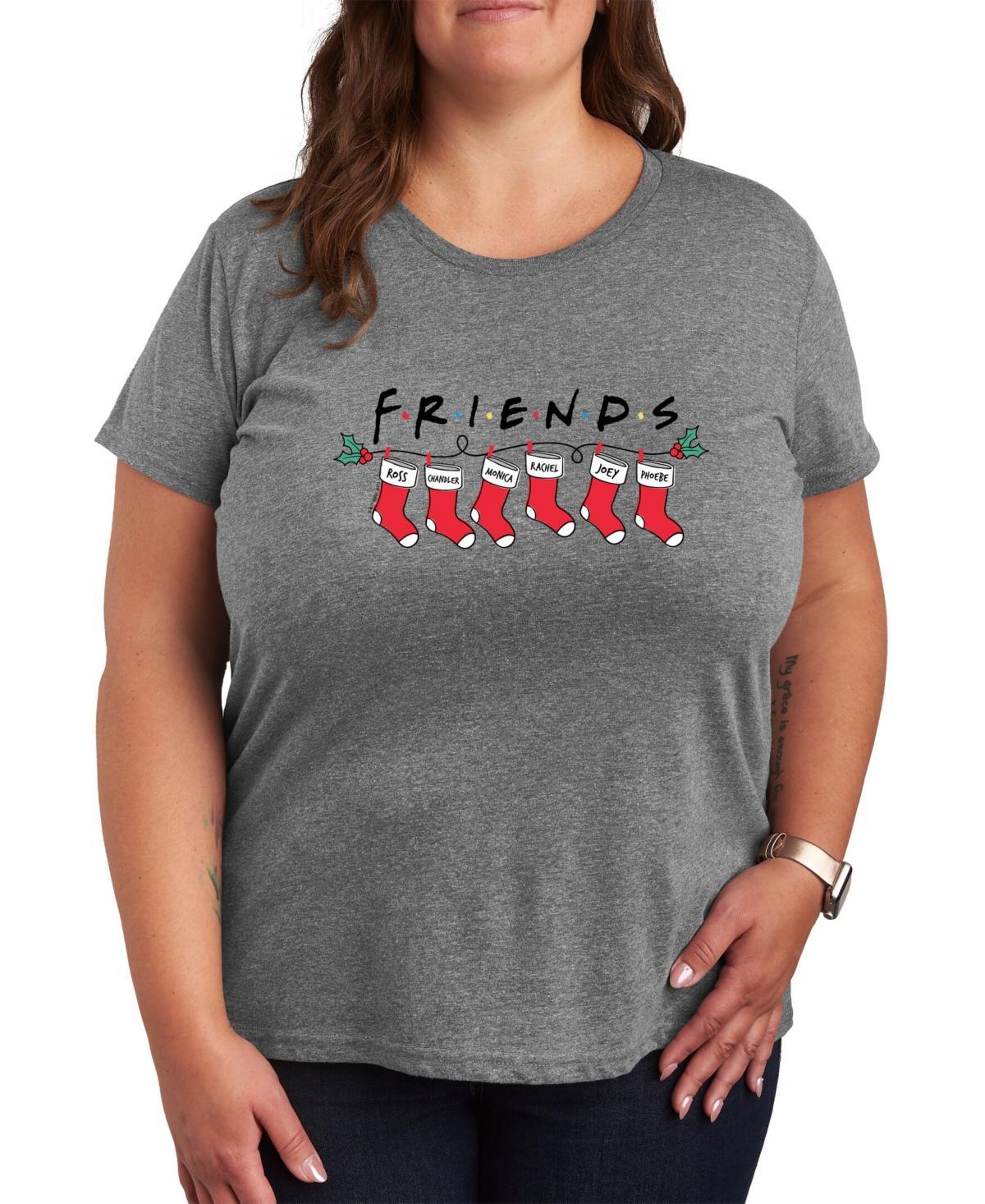 Plus Friends Christmas Stockings Graphic Tee, Women's, Size: 1XL, Grey Juniper Product Image