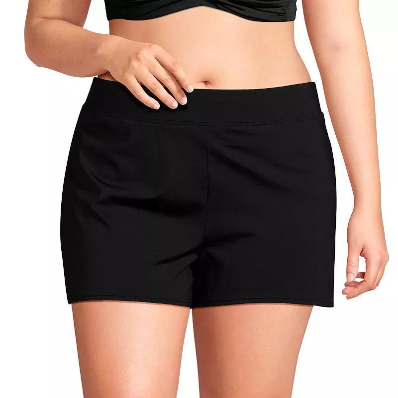 Plus Size Lands End Chlorine-Resistant Smoothing Control Swim Shorts, Womens Product Image