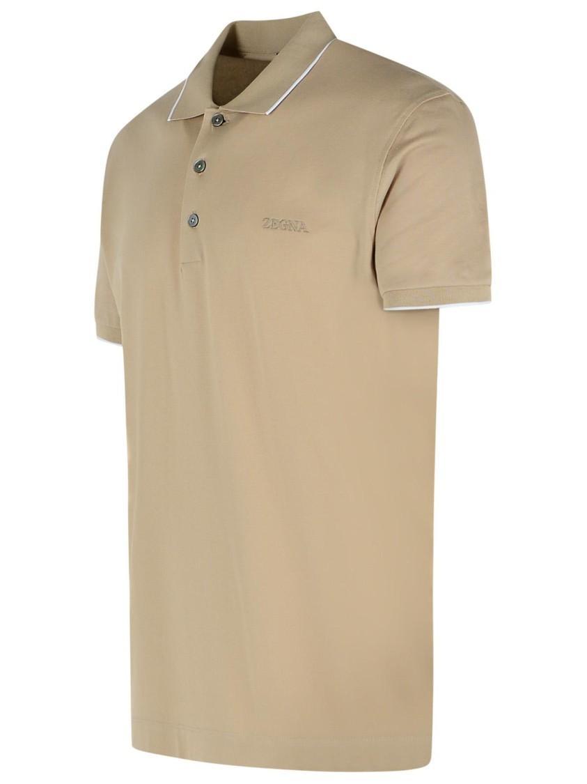 ZEGNA Logo Embroidered Short In Beige Product Image