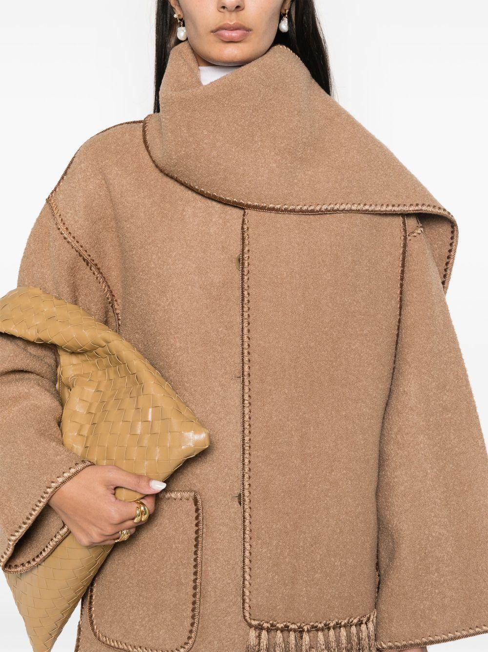 whipstitch-trim scarf jacket Product Image