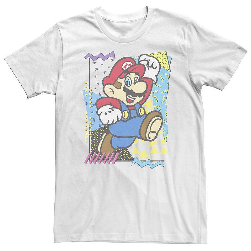 Big & Tall Nintendo Mario '90's Abstract Portrait Tee, Men's, Size: 4XL, White Product Image