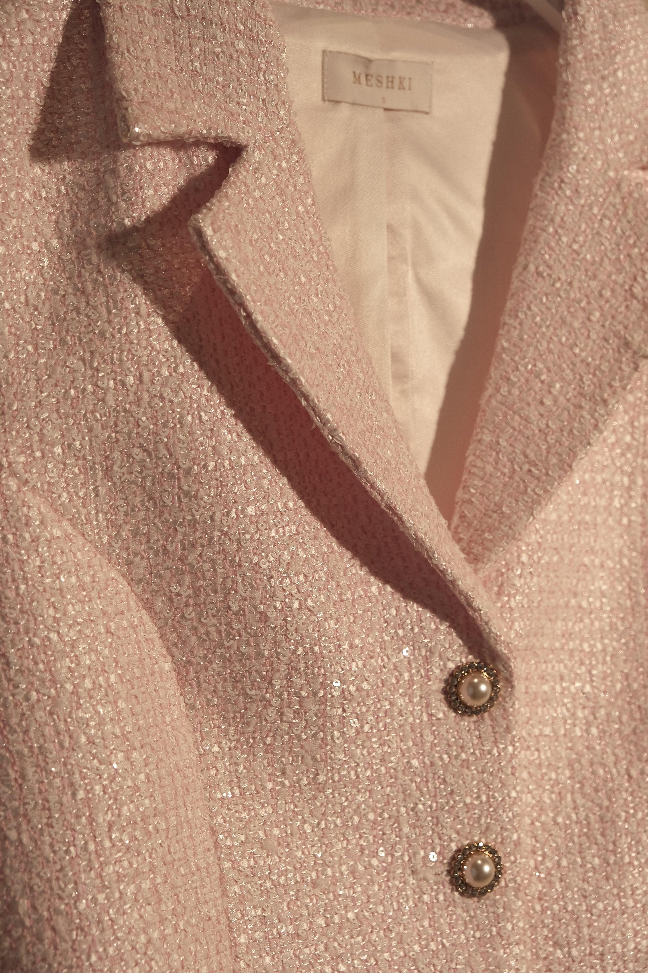 Mercer Tweed Top - Fairy Floss Pink Product Image