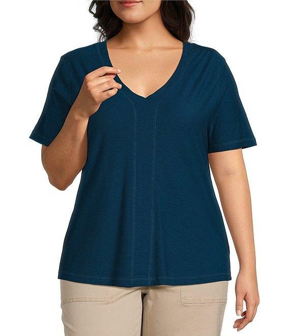 Westbound Plus Size Short Sleve V-Neck Top Product Image