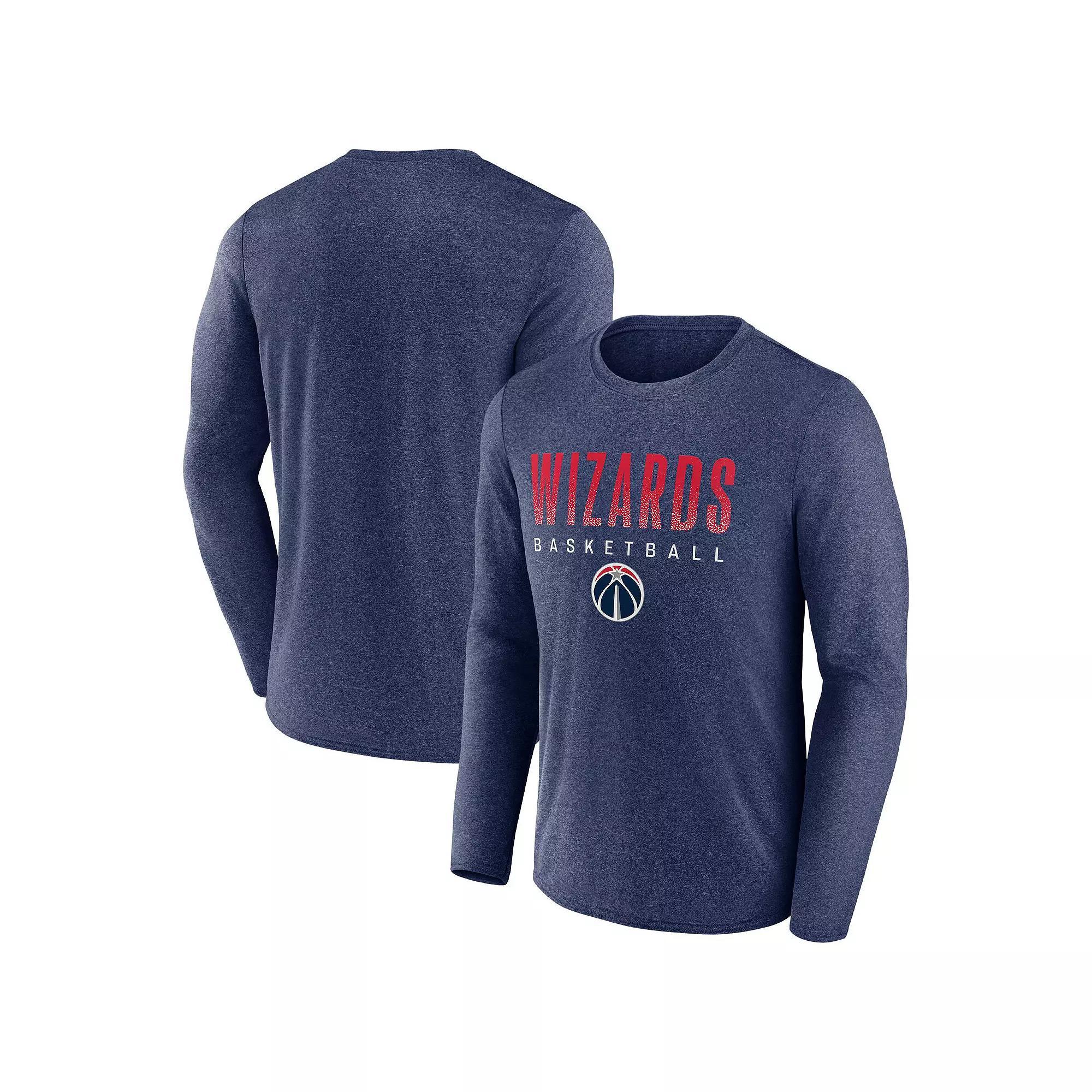 Men's Fanatics Branded Heathered Navy Washington Wizards Where Legends Play Iconic Practice Long Sleeve T-Shirt, Size: Large, Wiz Blue Product Image