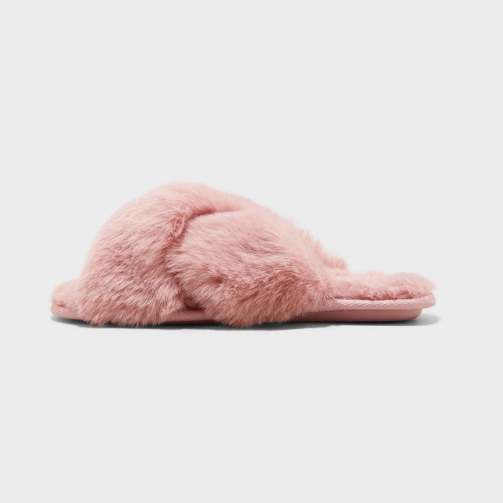 Womens Paris Crossband Slide Slippers - Auden Blush M Product Image