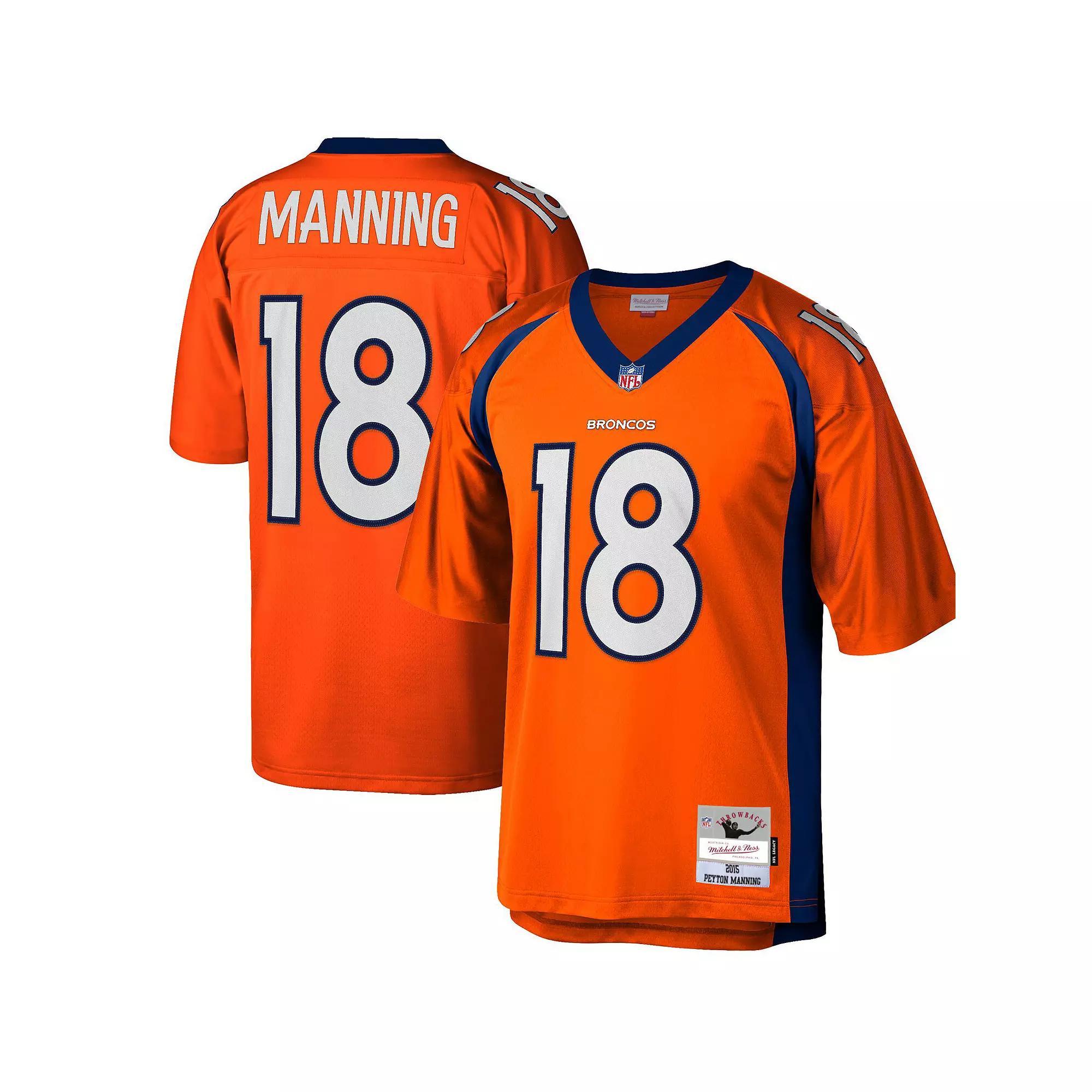 Men's Mitchell & Ness Peyton Manning Orange Denver Broncos Big & Tall 2015 Retired Player Replica Jersey,  Product Image
