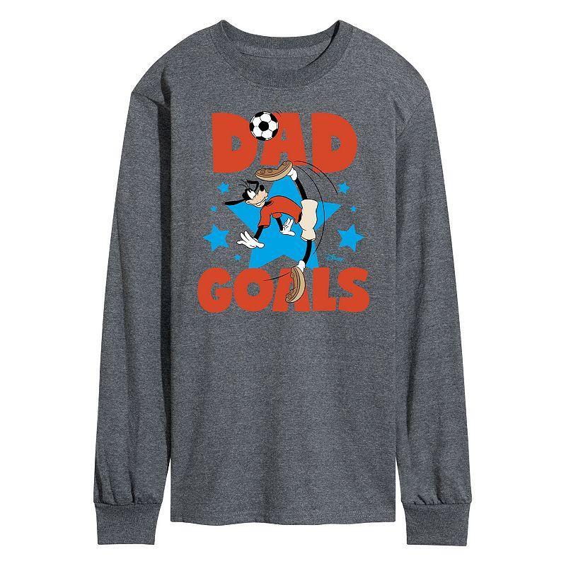 Disney's Goofy Dad Goals Long Sleeve Graphic Tee, Men's, Size: Large, Gray Product Image