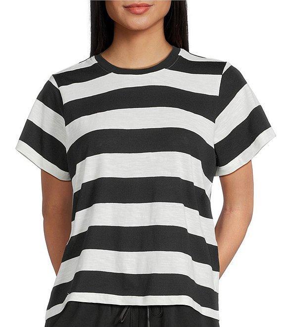 Copper Key Stripe Short Sleeve Boxy T-Shirt Product Image