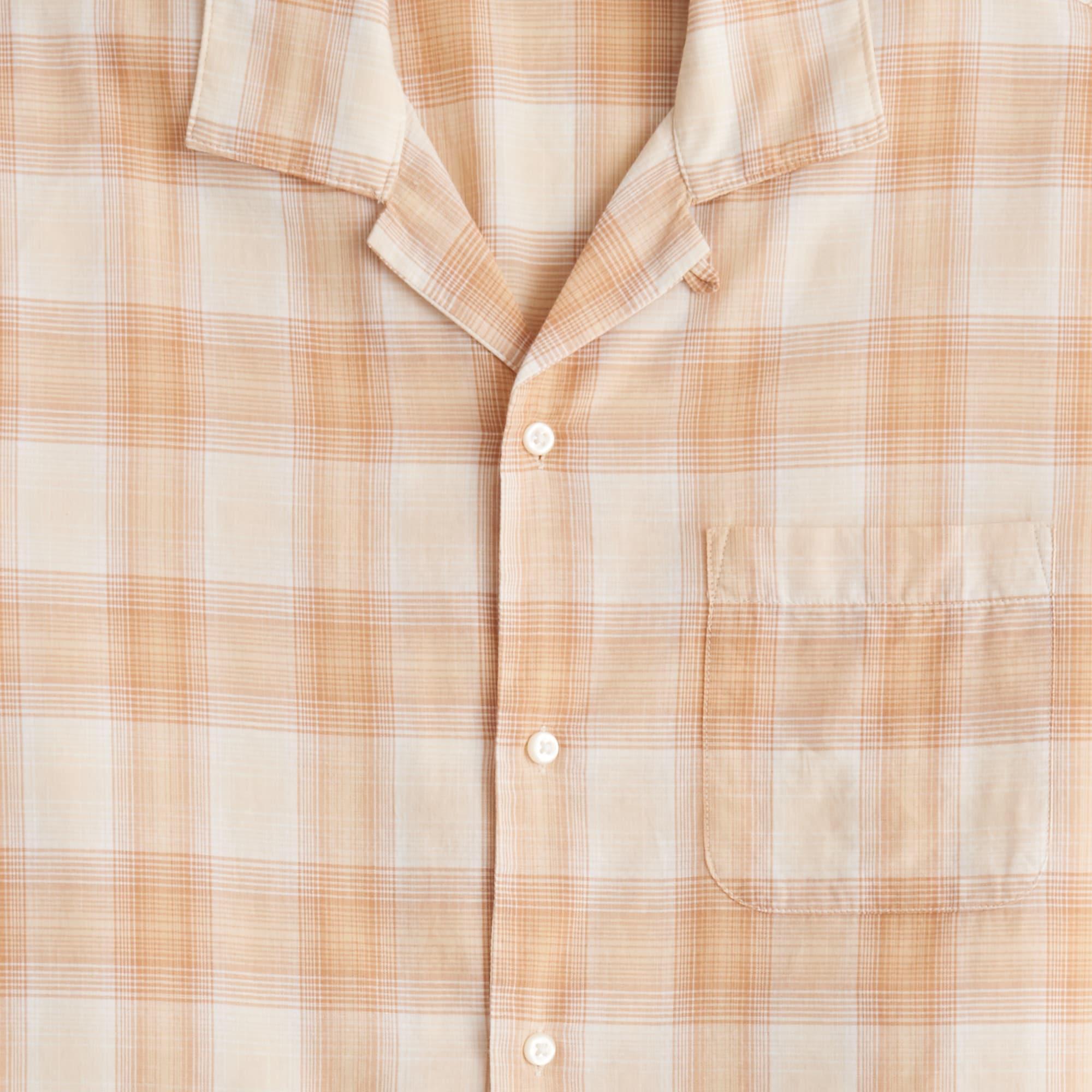 Short-sleeve cotton gauze camp-collar shirt Product Image