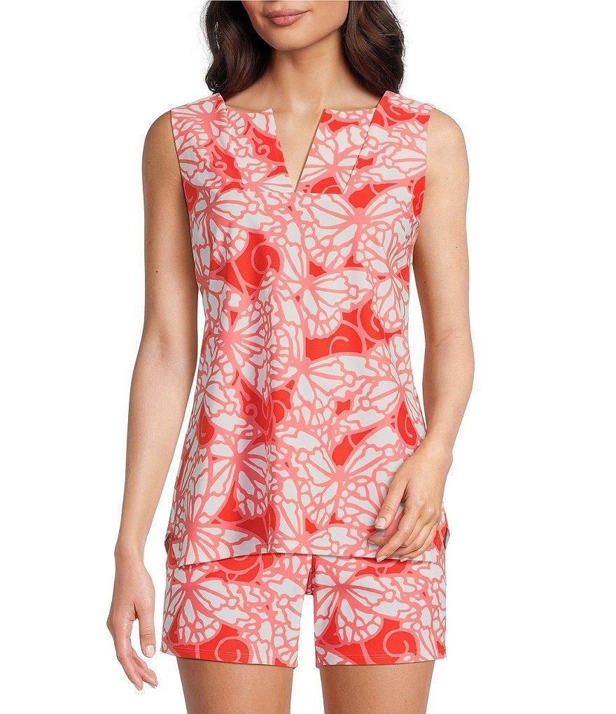 Jude Connally Alexa Petite Wings Print Split V-Neck Sleeveless Coordinating Tank Top Product Image