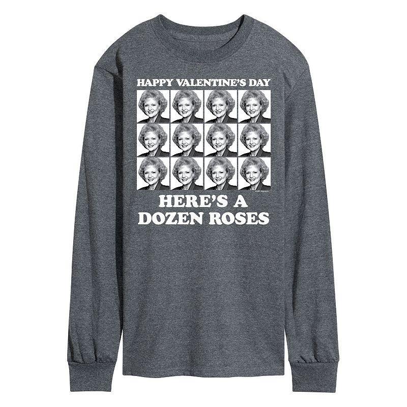 Men's Golden Girls Dozen Roses Long Sleeve Tee, Size: XL, Gray Product Image