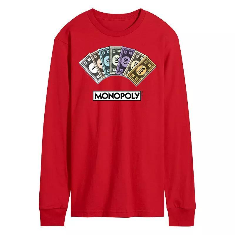 Mens Monopoly Money Stack Long Sleeve Graphic Tee Product Image