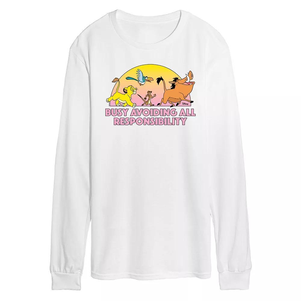 Disney's The Lion King Men's Avoiding All Responsibility Long Sleeve Graphic Tee,  Product Image