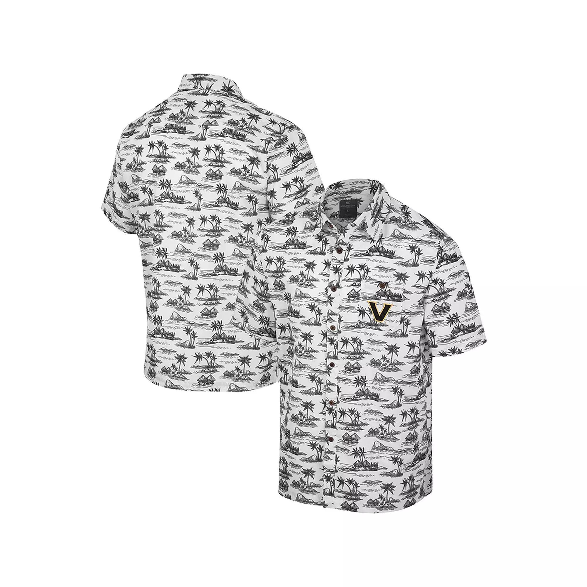 Men's Colosseum White Vanderbilt Commodores Spontaneous is Romantic Camp Button-Up Shirt, Size: XL Product Image