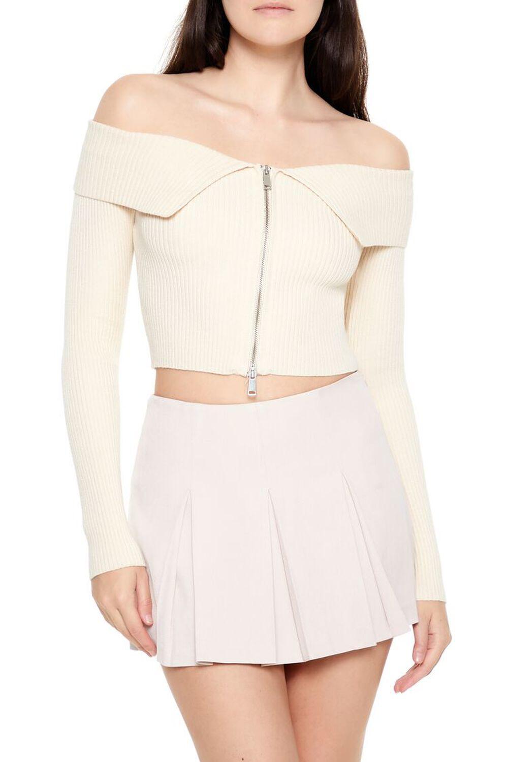 Off-the-Shoulder Cropped Sweater | Forever 21 Product Image