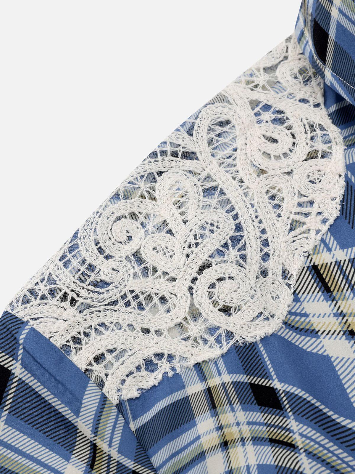 Aelfric Eden Lace Plaid Short Sleeve Shirt Product Image