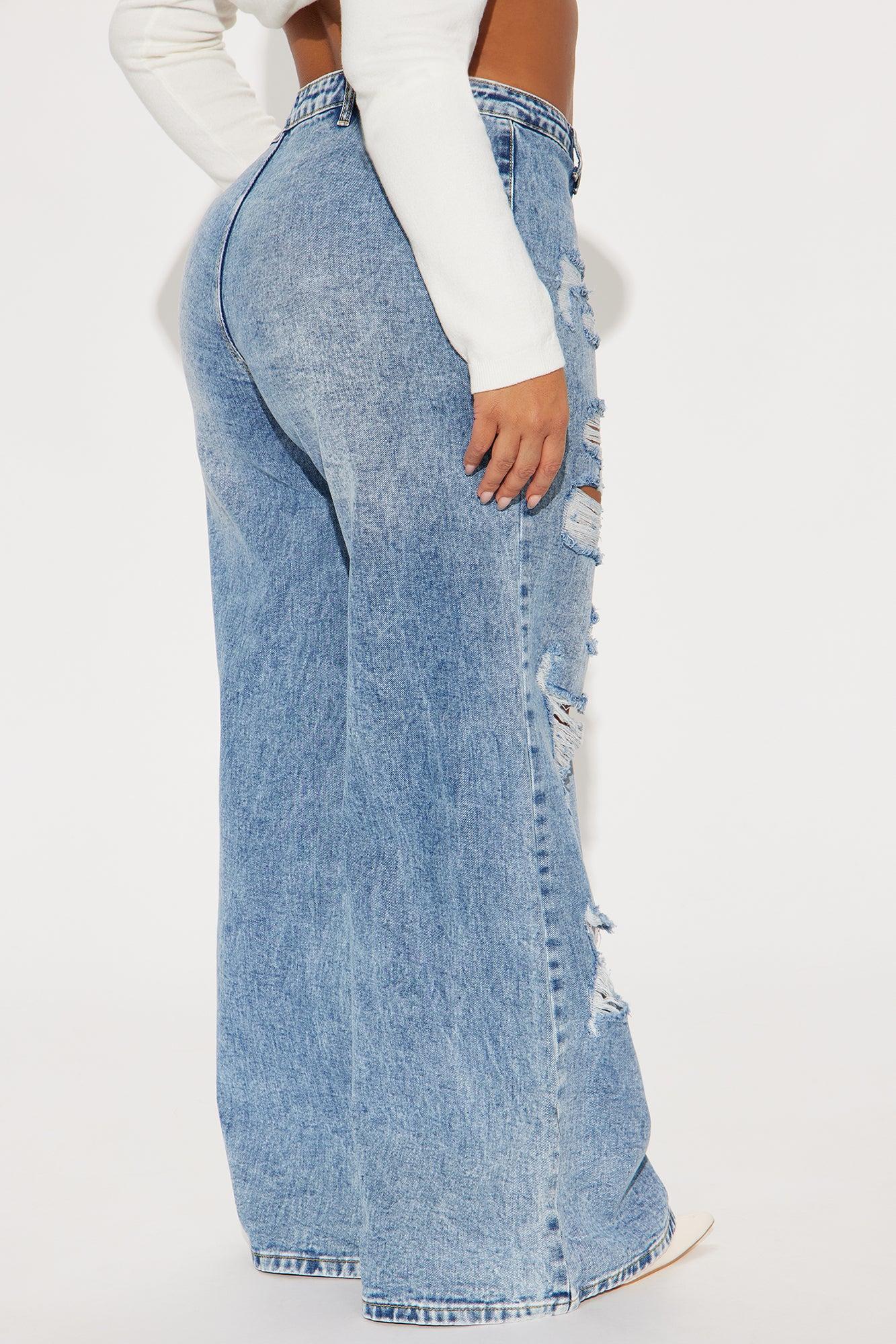 Wouldn't Change A Thing Ripped Baggy Jeans - Light Wash Product Image