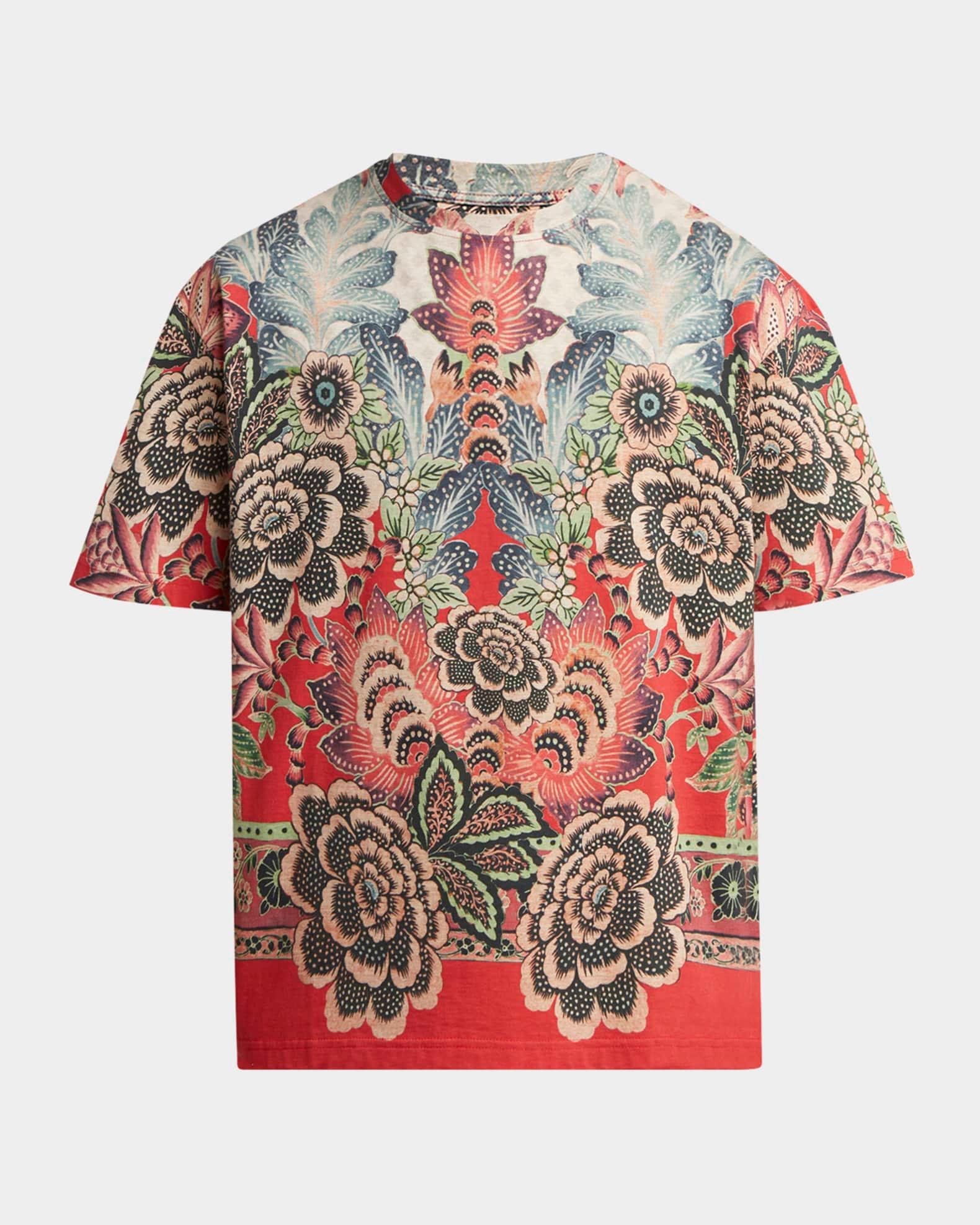 Men's Abstract Floral Crewneck T-Shirt Product Image