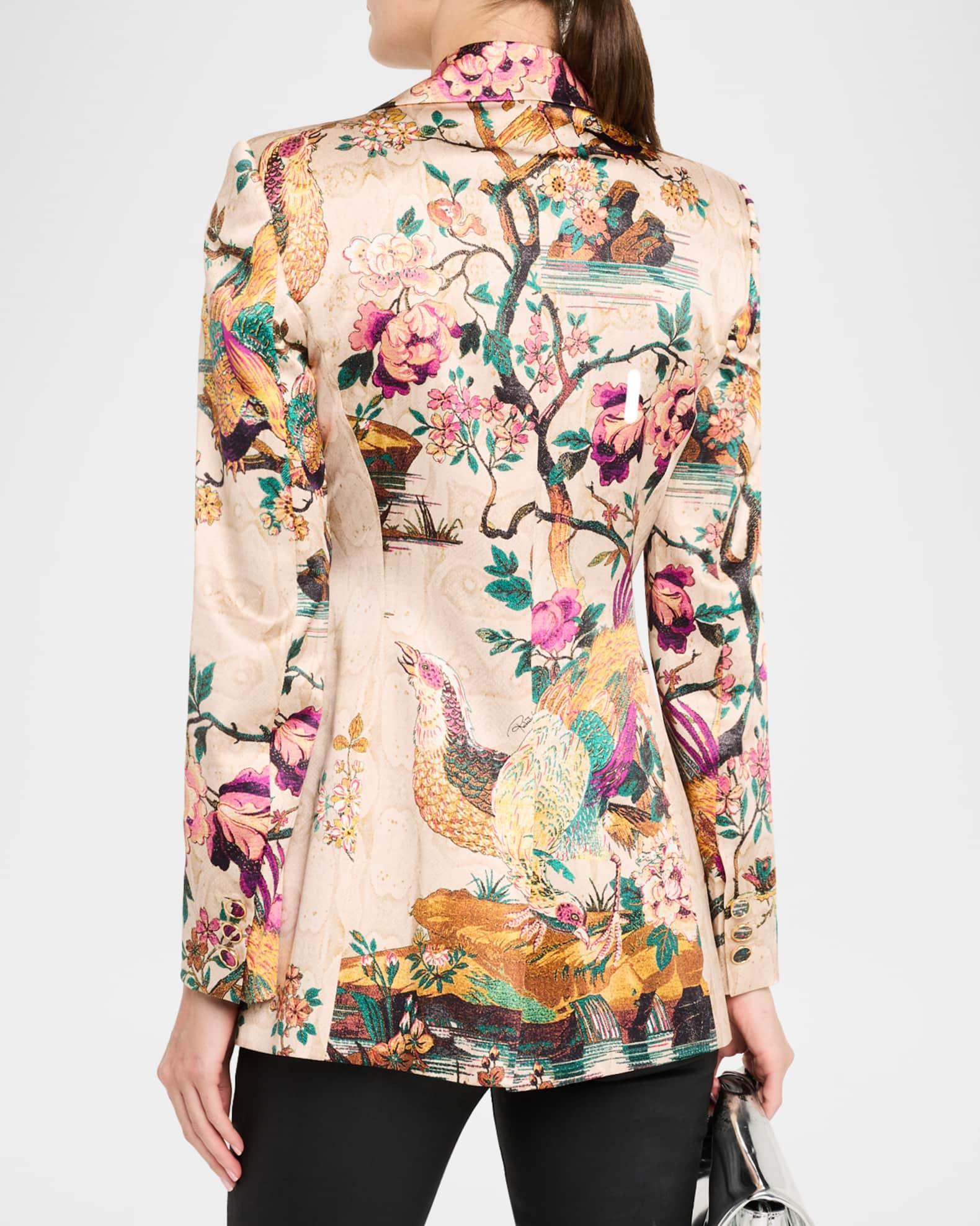 Bird-Print Single-Breasted Jacket Product Image