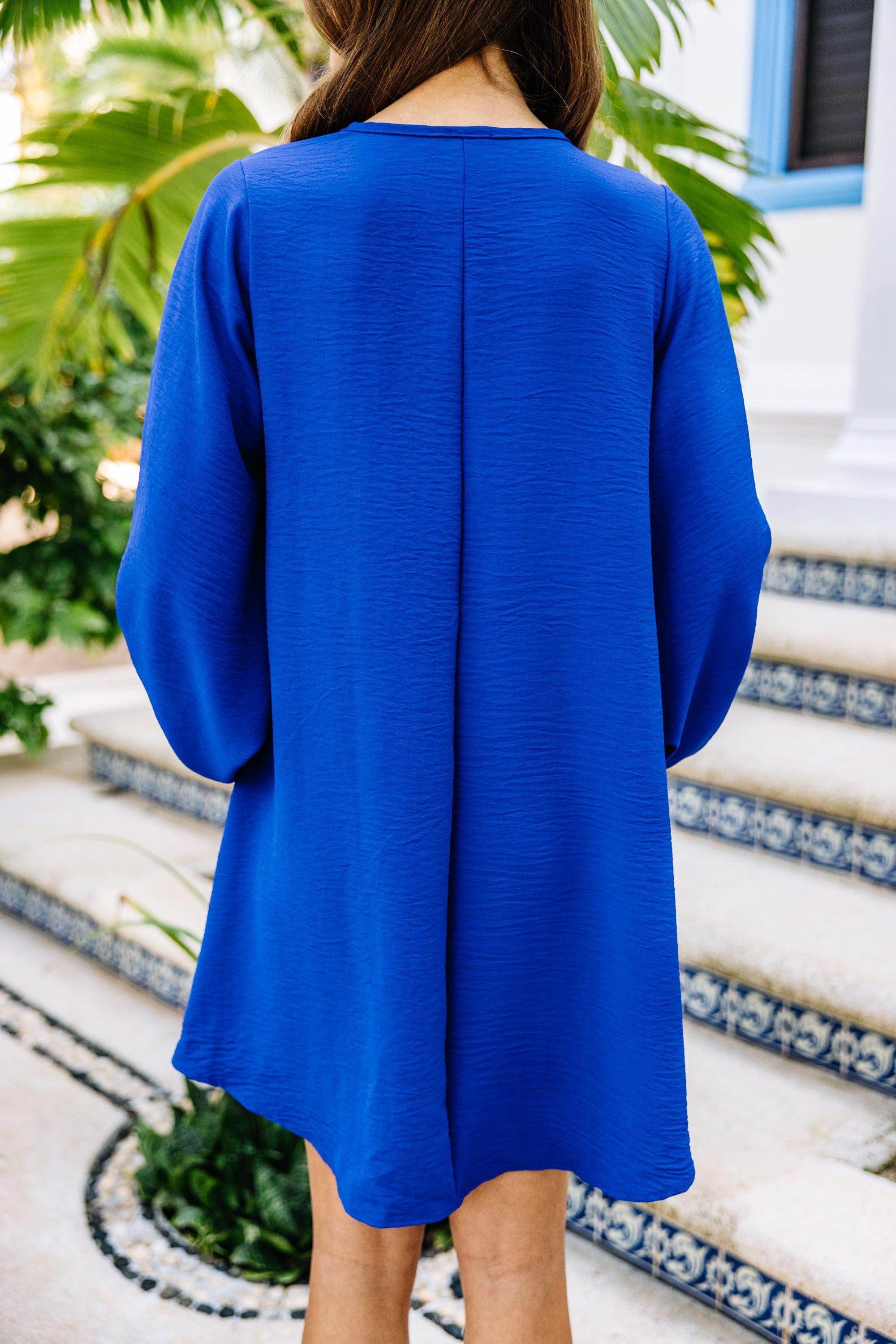 Loud And Clear Royal Blue Bubble Sleeve Dress Female Product Image