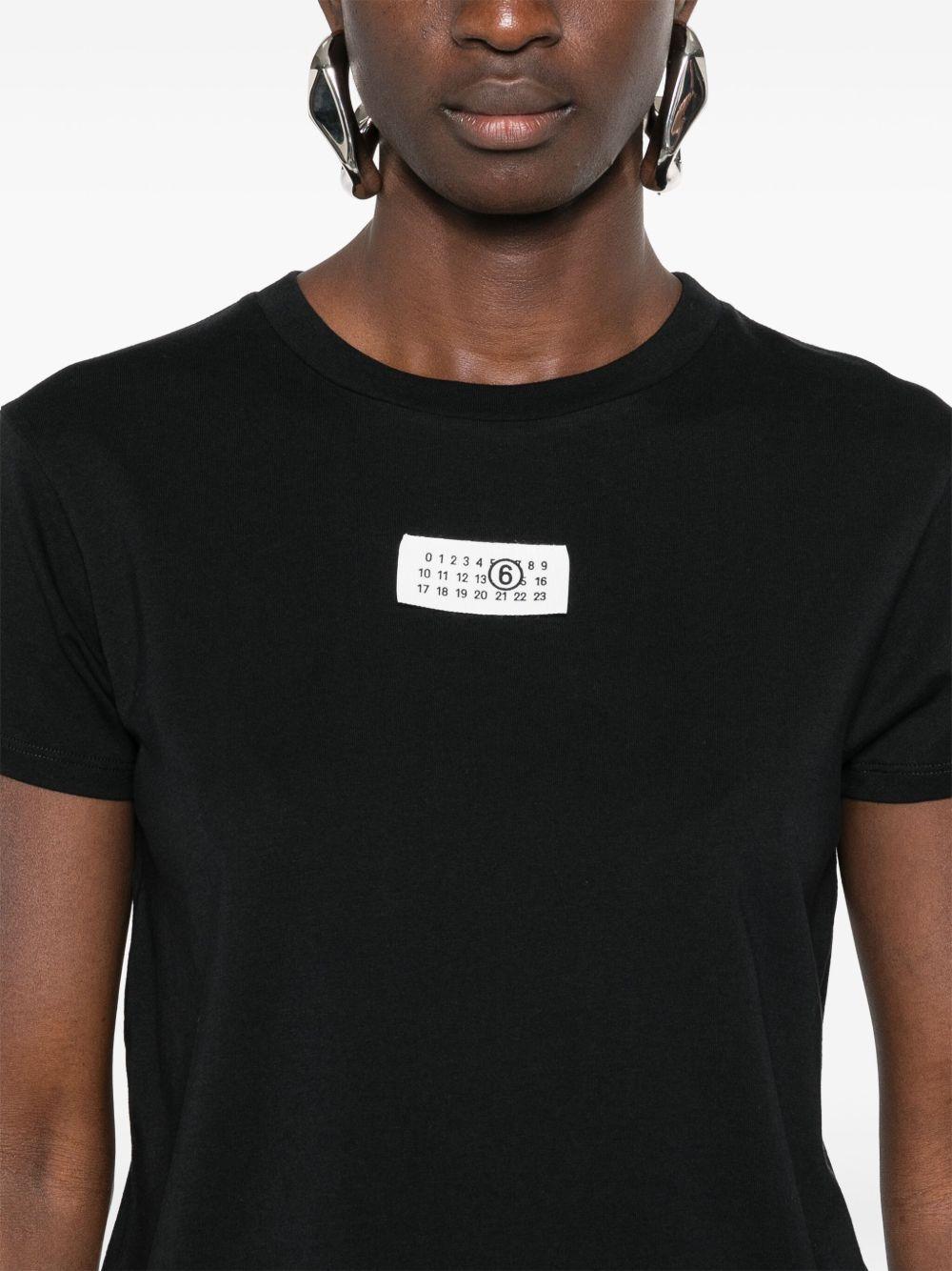 numbers-patch cotton T-shirt Product Image
