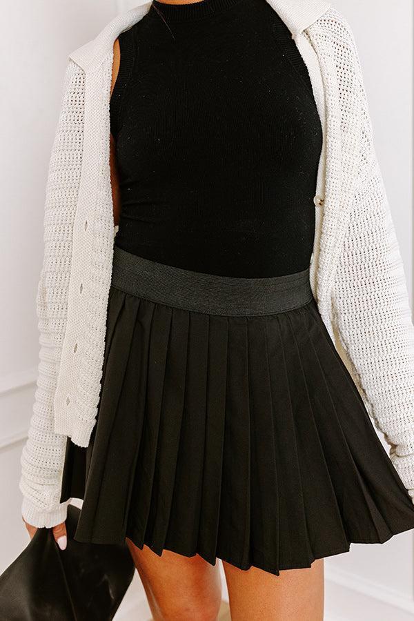 The Dottie Pleated Skort In Black Product Image