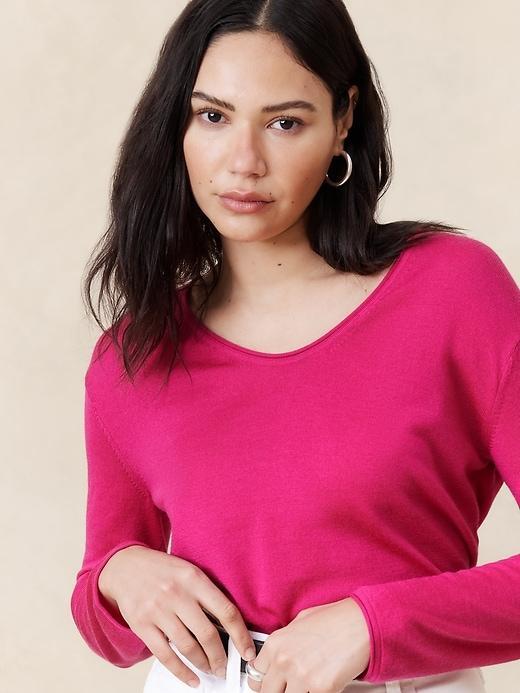 Merino Wool Cropped Sweater Product Image