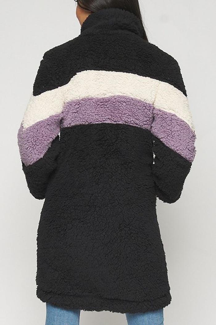 Sherpa Zipper Color Block Product Image