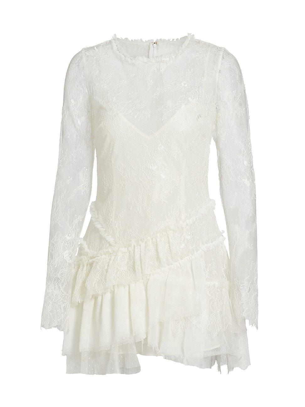 Womens Amberleigh Lace Ruffle Minidress Product Image