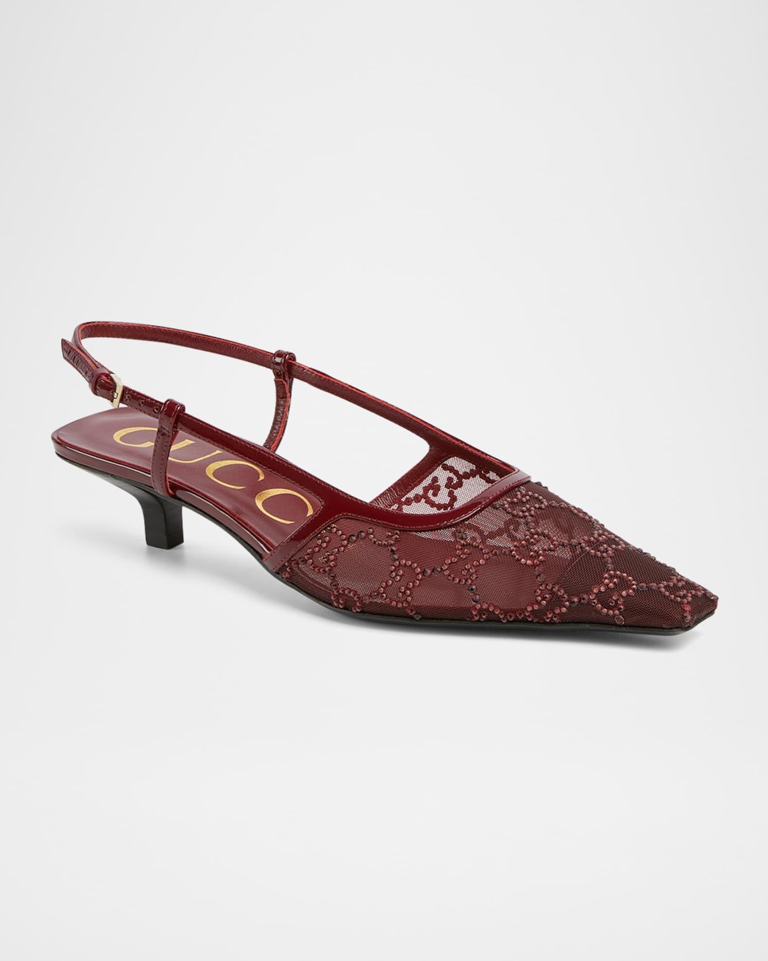 Demi Crystal Mesh Slingback Pumps Product Image