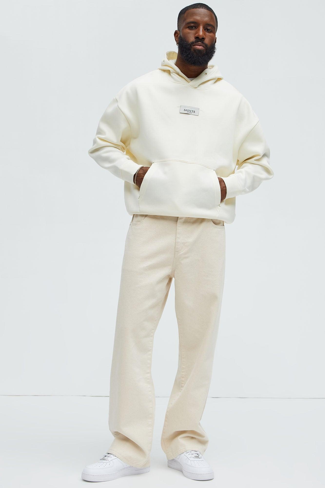 Saints Rivet Hoodie - Cream Product Image