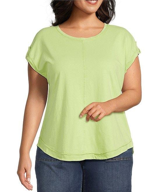 Westbound Plus Size Twist Sleeve Crew Neck Top Product Image