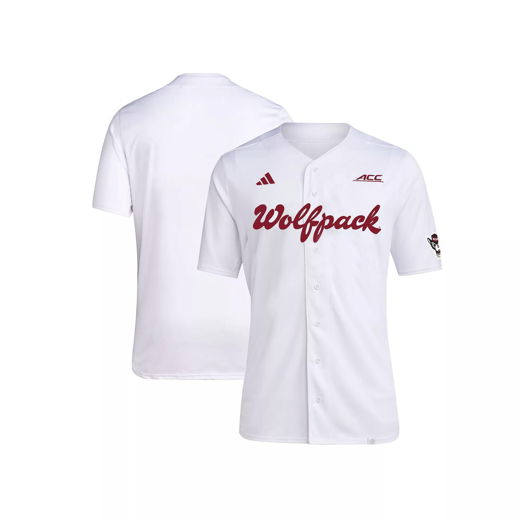 Men's adidas White NC State Wolfpack Team Baseball Jersey, Size: 2XL, Nst White Product Image