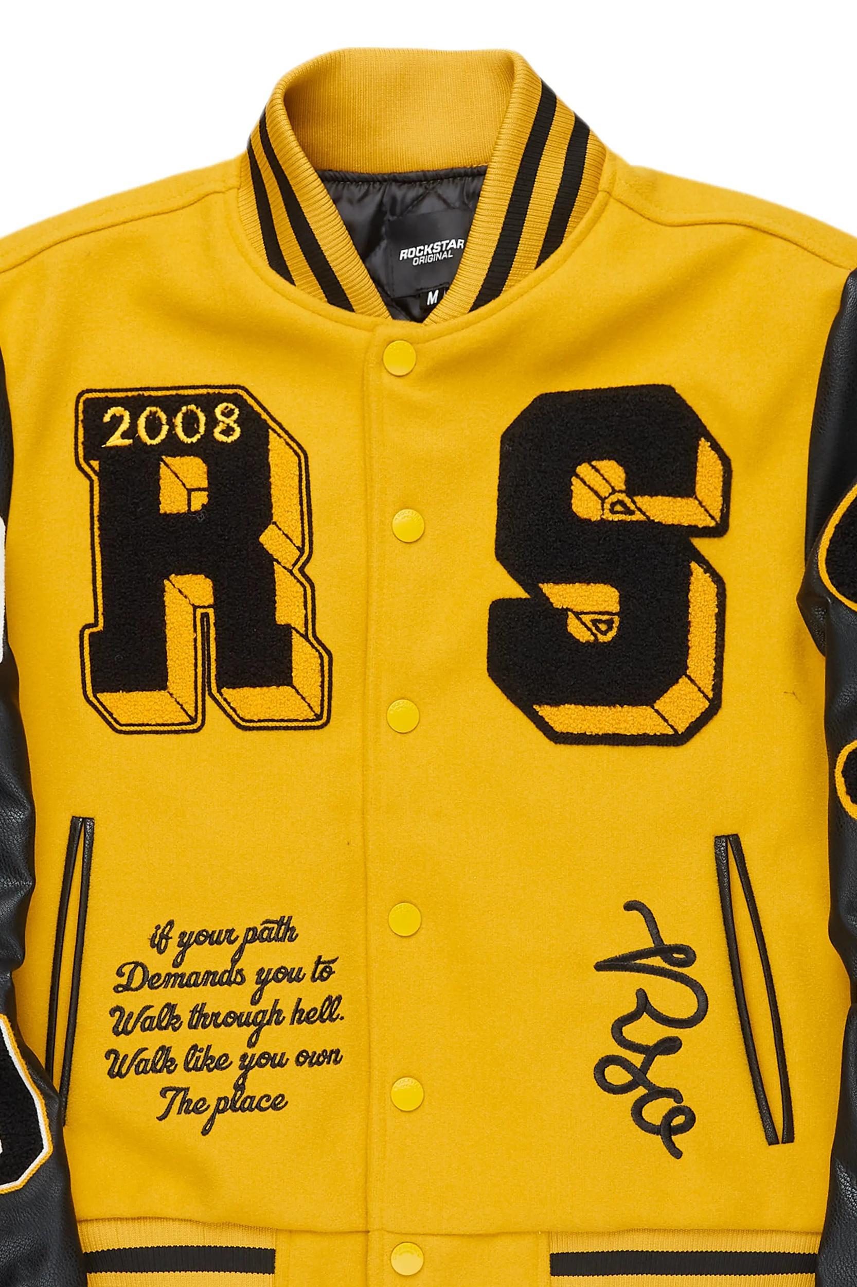 Leslaw Yellow/Black Varsity Jacket Male Product Image