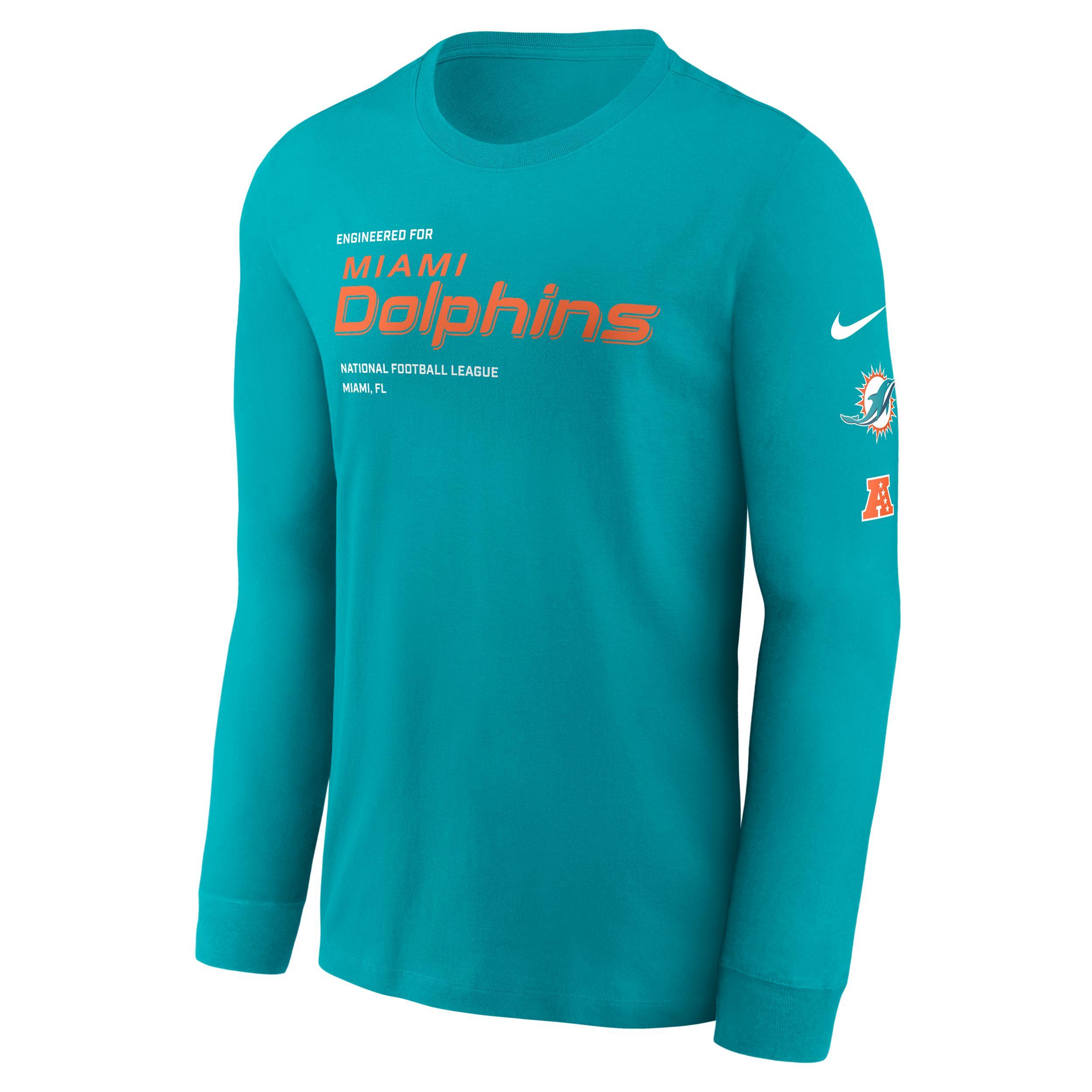 Miami Dolphins Play To Win Essential Nike Mens NFL Long-Sleeve T-Shirt | NKAC3GT9P-B6C Product Image