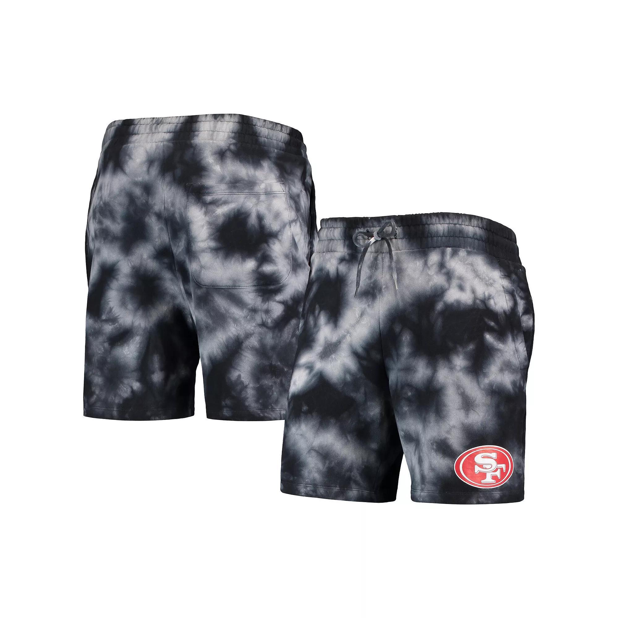 Men's New Era Black San Francisco 49ers Tie-Dye Shorts, Size: Medium Product Image