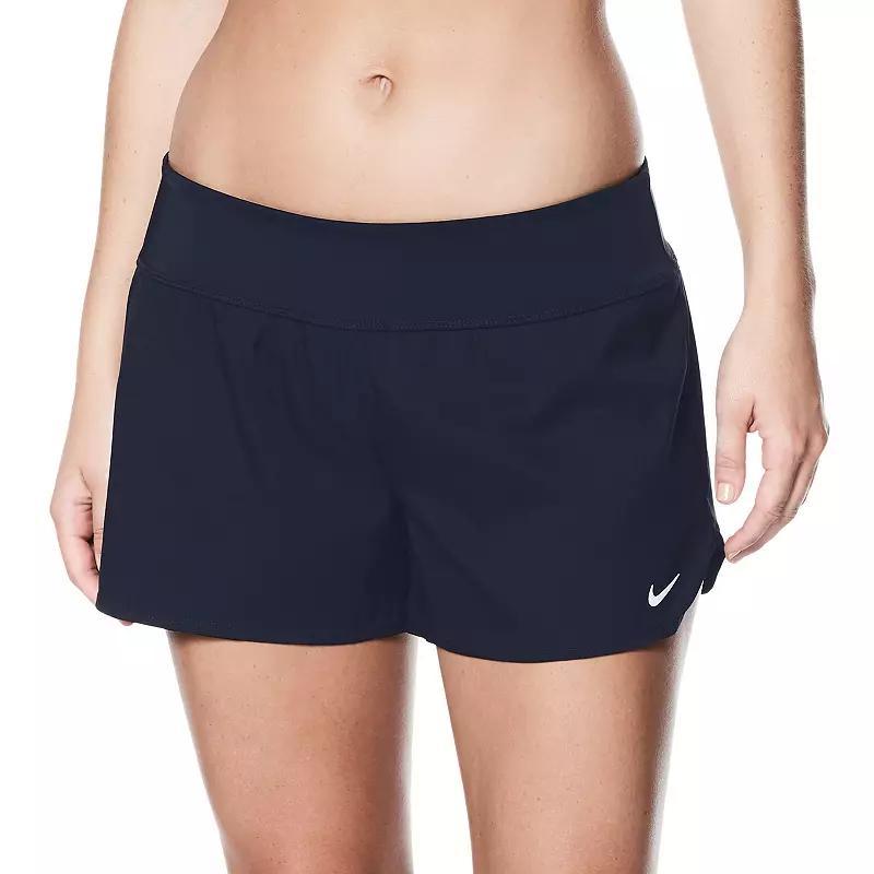 Womens Nike Solid Boardshort Swim Bottoms Black Navy Product Image